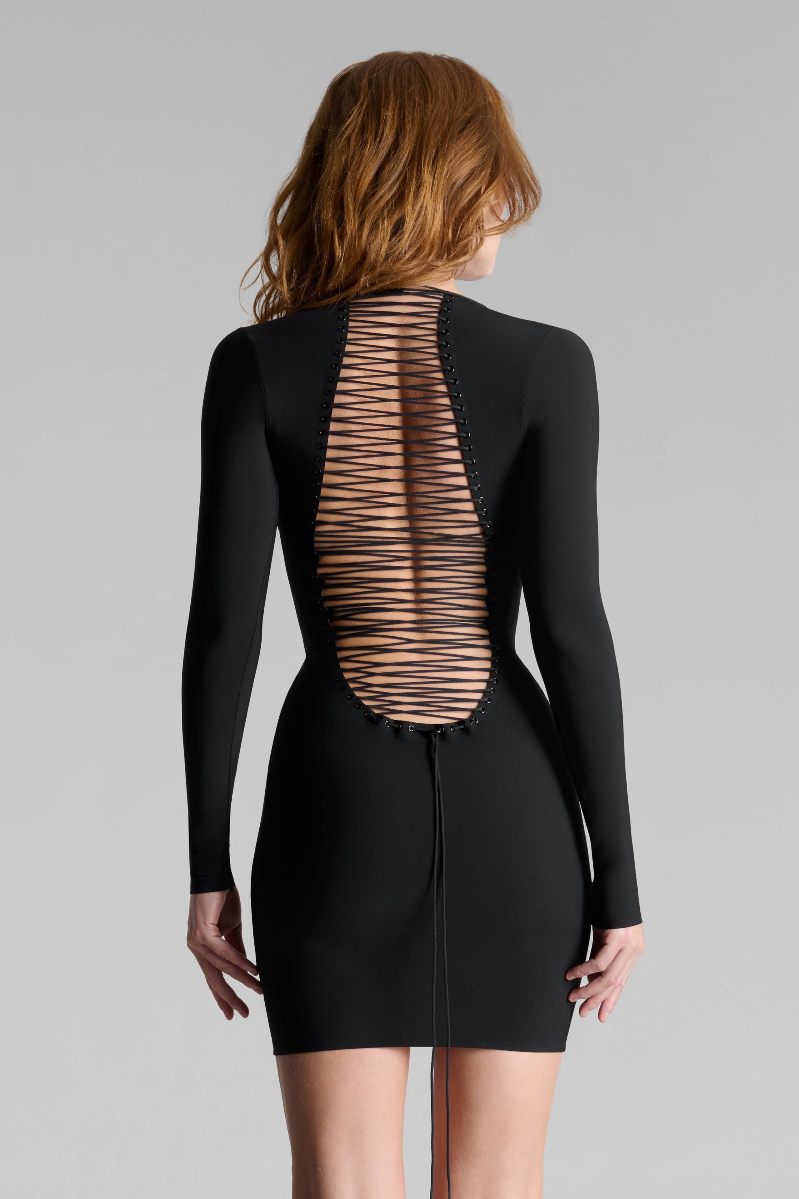 Open back short dress - Nuit Infinie