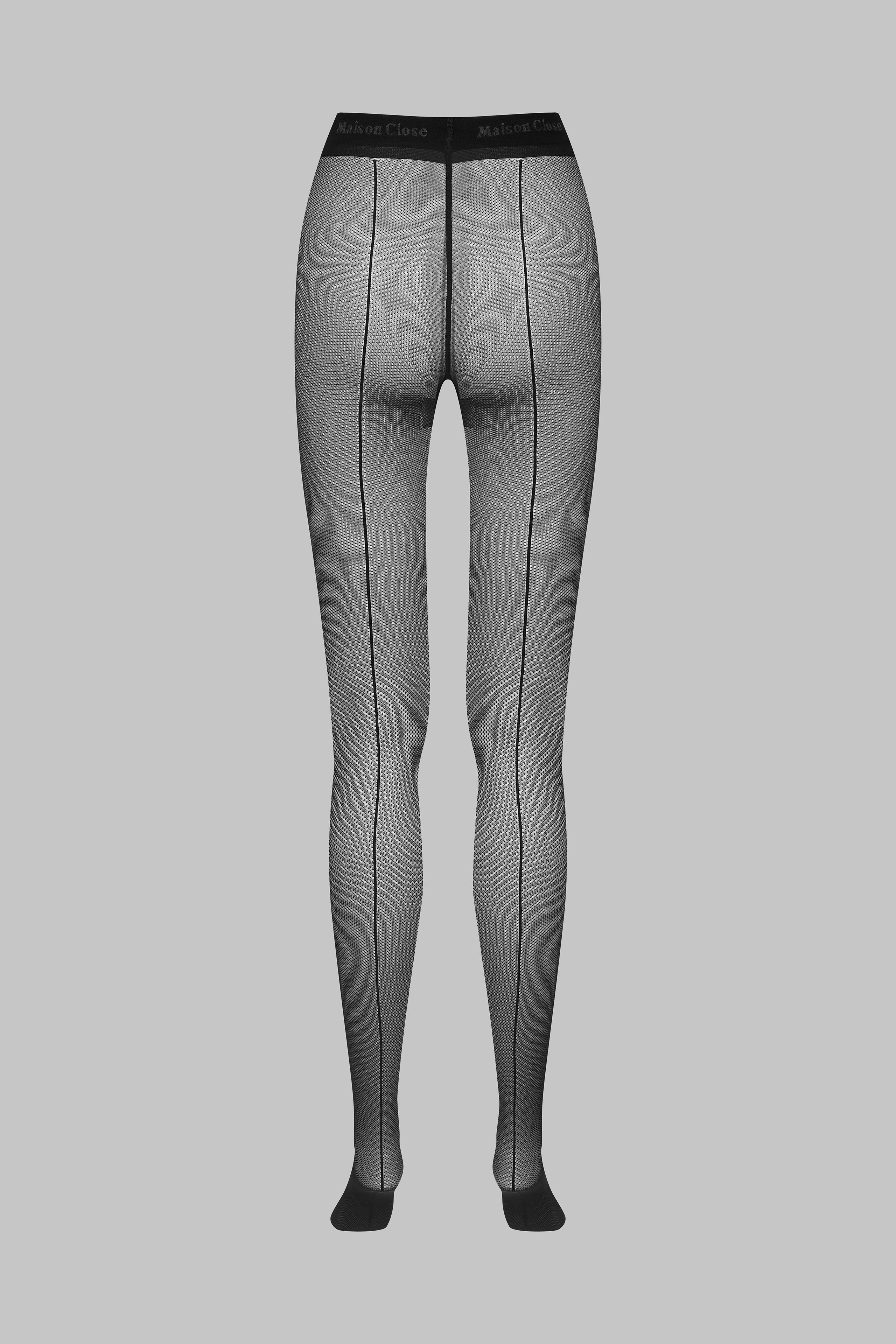 Signature Back Seam Fishnet Illusion Tights - 25D - Les Coquetteries