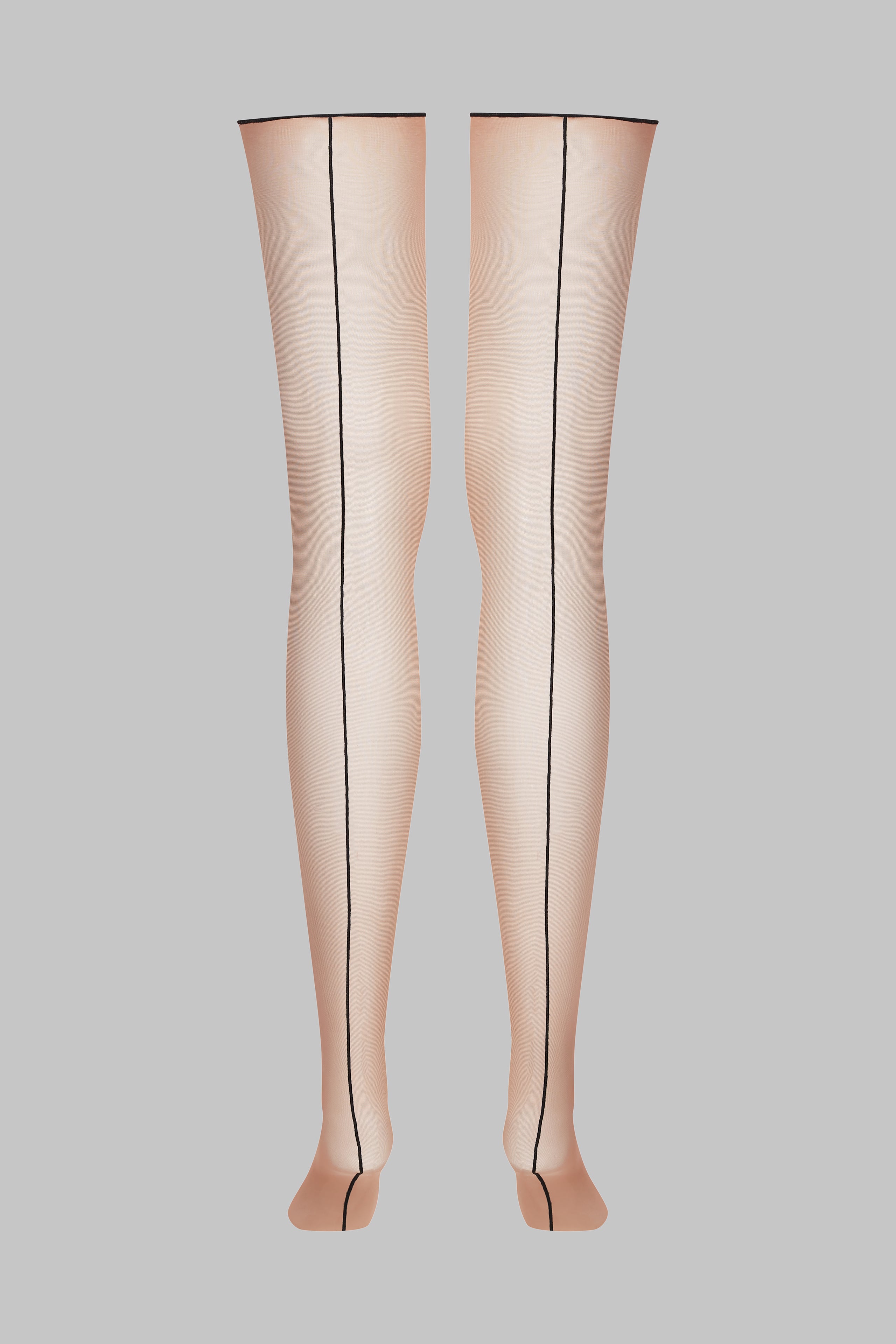 Cut and curled back seamed stockings - 20D - Les Coquetteries