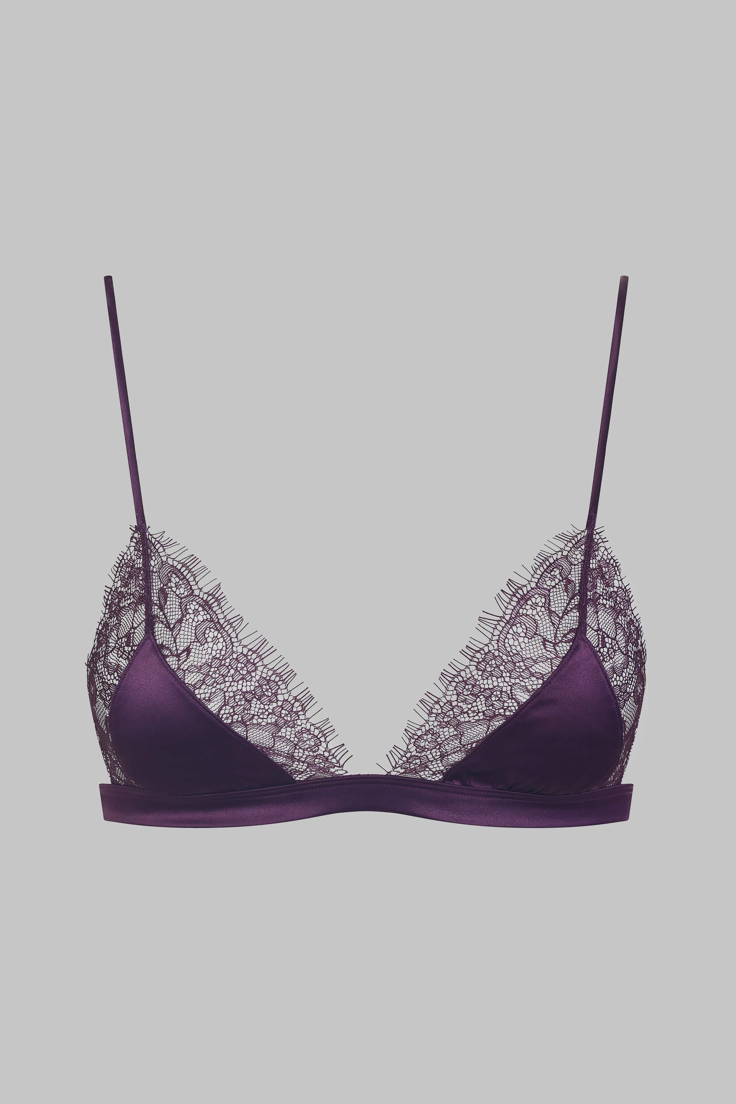 Buy BRALA Women Purple Self Design Georgette Silk Blend Bra and